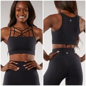 BuffBunny Botanical Sports Bra Onyx Black size small